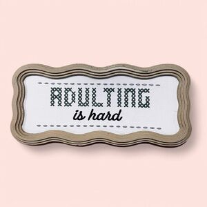 ADULTING is Hard Cross-stitch Signage Sign NEW